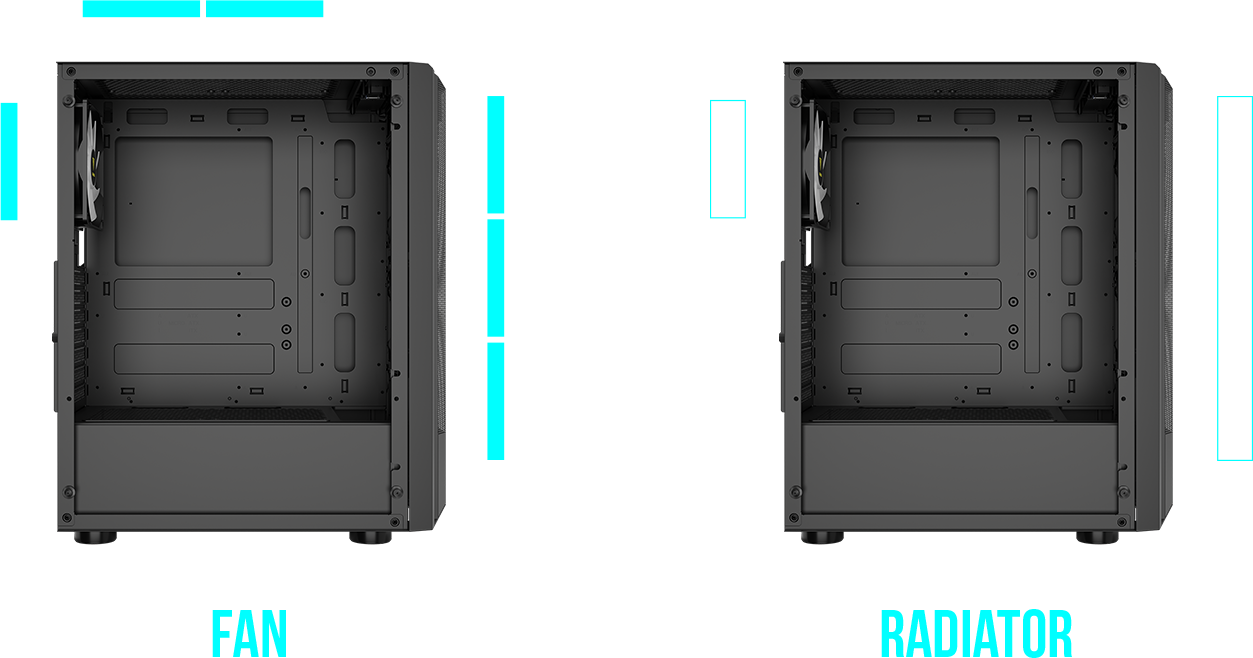 Gamdias Aura GC6 ARGB (ATX) Mid Tower Cabinet (Black) - Green Apple Compunet