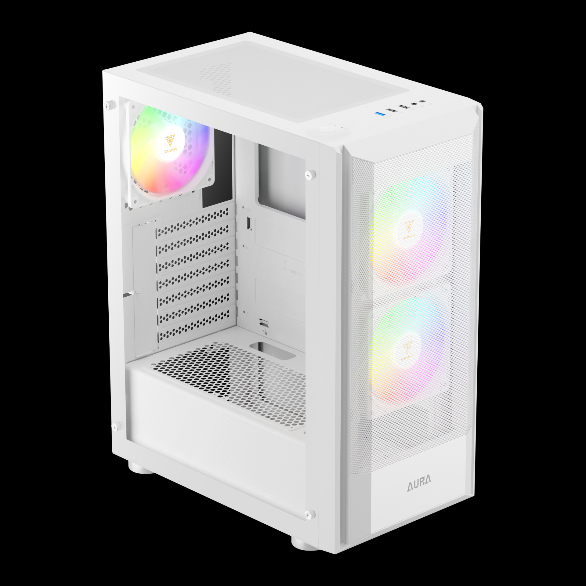 AURA GC6 WH ARGB Mid-Tower Case | GAMDIAS