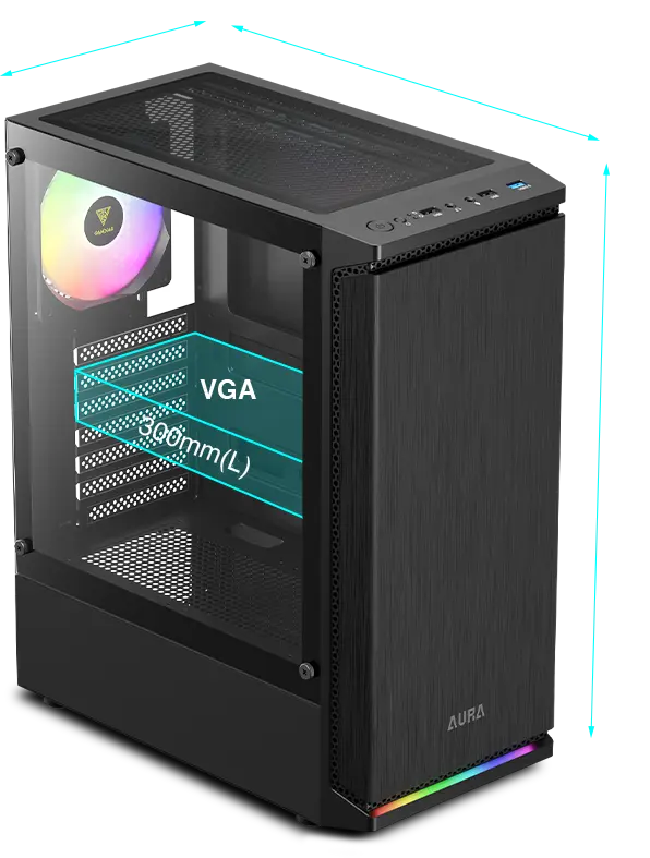 新品❤️GAMDIAS AURA GC8 ARGB❤️ミッドタワー PCケース ブラック AURA GC8 Mid-Tower Case | GAMDIAS