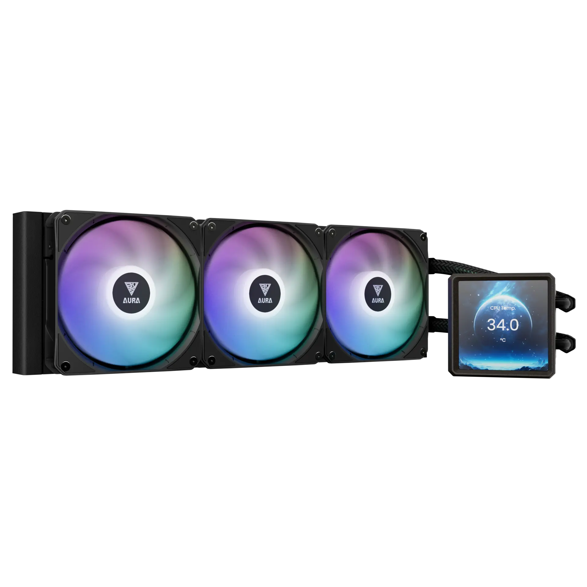 AURA GL360 LCD AGRB Liquid Cooler | GAMDIAS