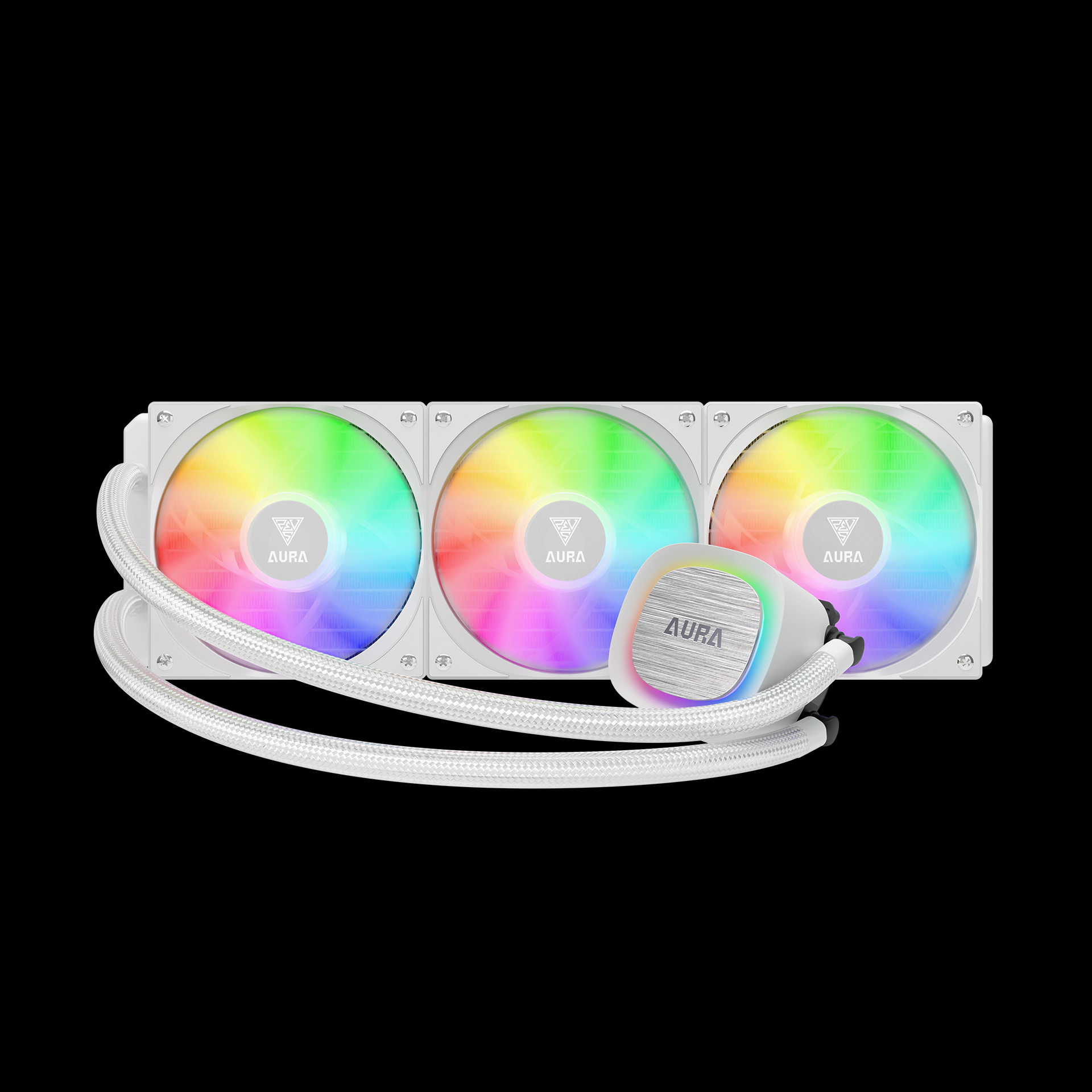 GAMDIAS 360mm 簡易水冷 AURA GL360 V2 ARGB 白 AURA GL360 V2 AGRB Liquid Cooler | GAMDIAS