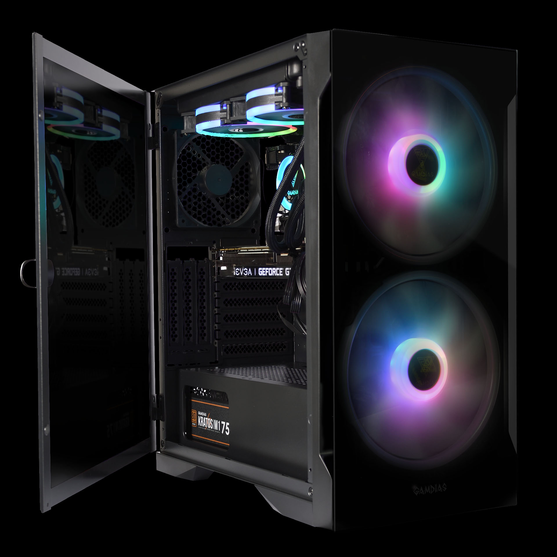 Gamdias Apollo E2 Elite ARGB Cabinet (Black) - Green Apple Compunet