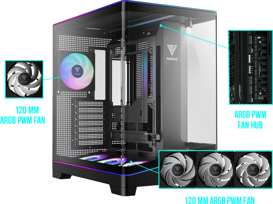 ATLAS P6 CG Mid-Tower Case | GAMDIAS