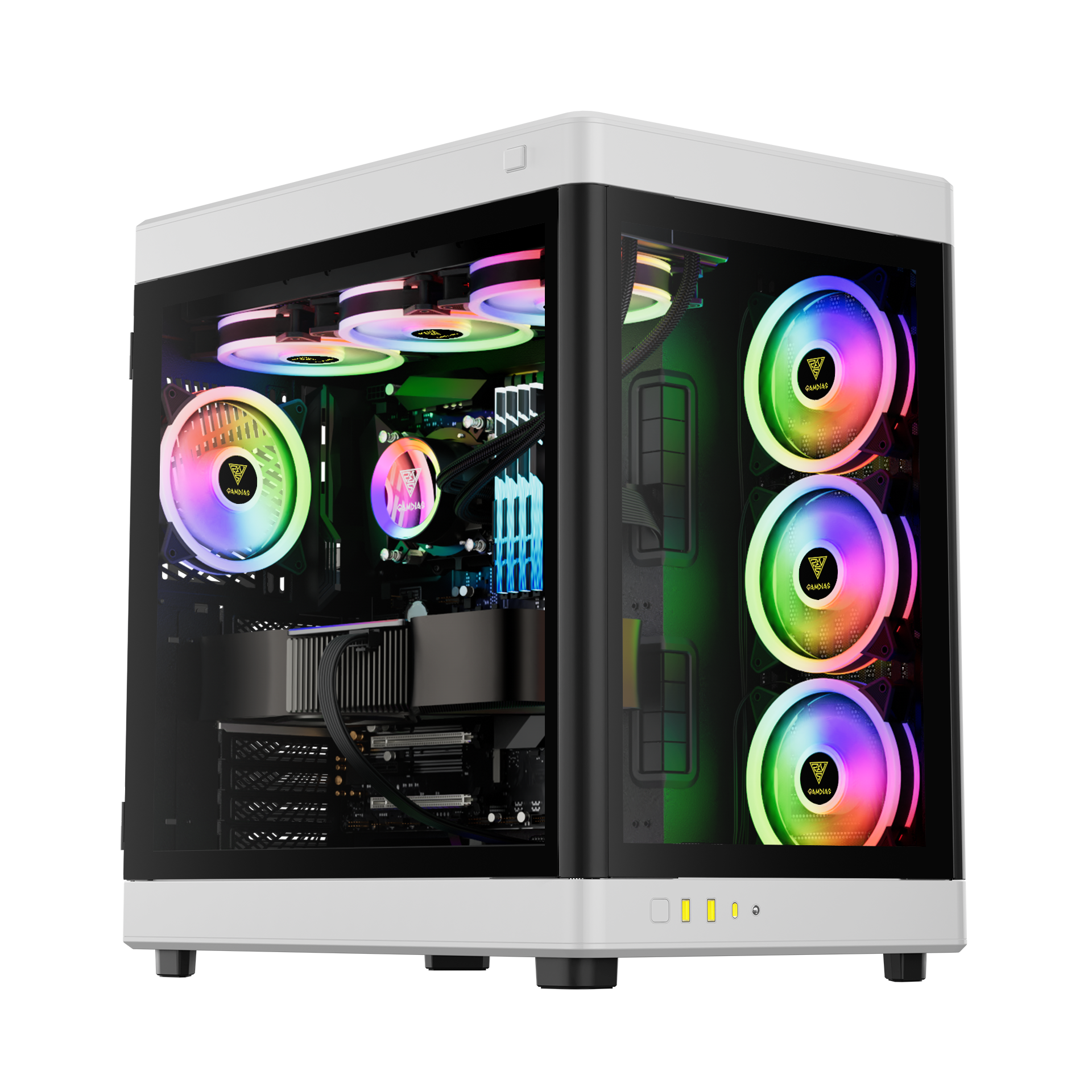 Gabinete Gamer Gamemax Elysium G503X, Mid Tower, Com 3 Fans, White, Sem  Fonte