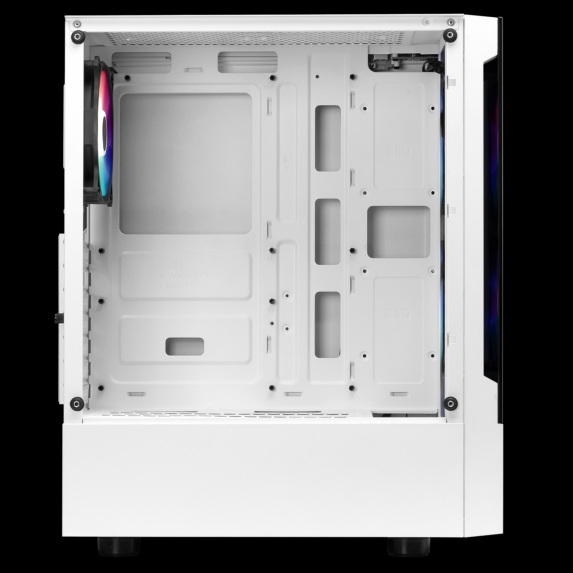  GAMDIAS White RGB Gaming ATX Mid Tower Computer PC