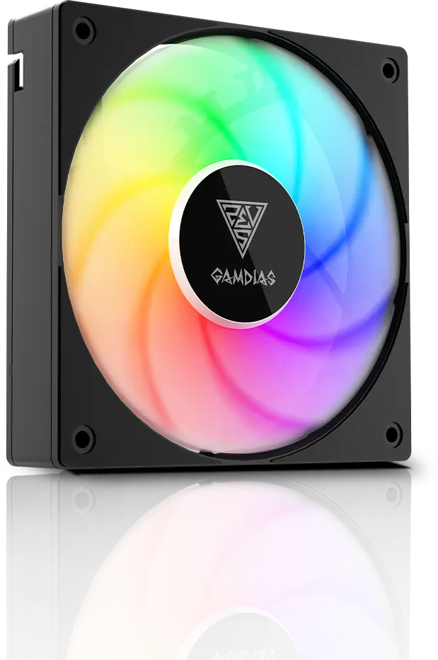 GAMDIAS Ventola CPU Boreas M1-610 Lite RGB (Nera) - Silenziosa E Illuminata - 4