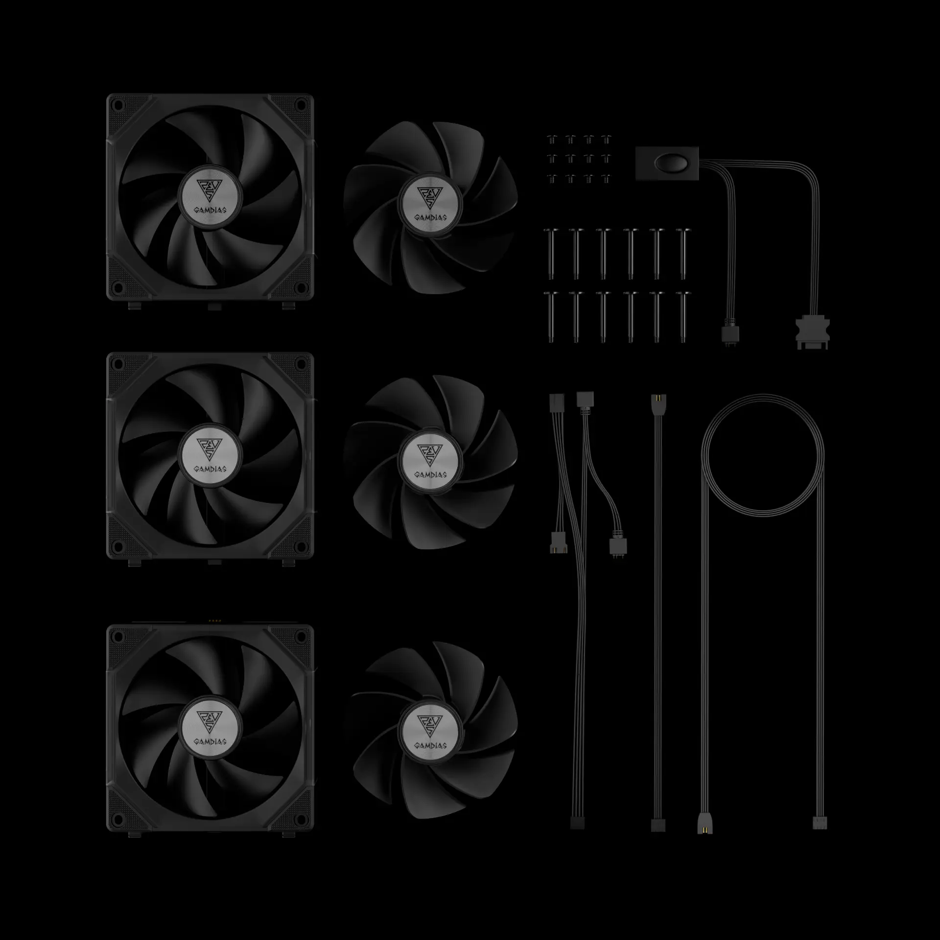 GAMDIAS ゲーミングファン AEOLUS P2-1203 30mm厚　8個 AEOLUS P2-1203 ARGB PWM 120mm Fan Pack | GAMDIAS