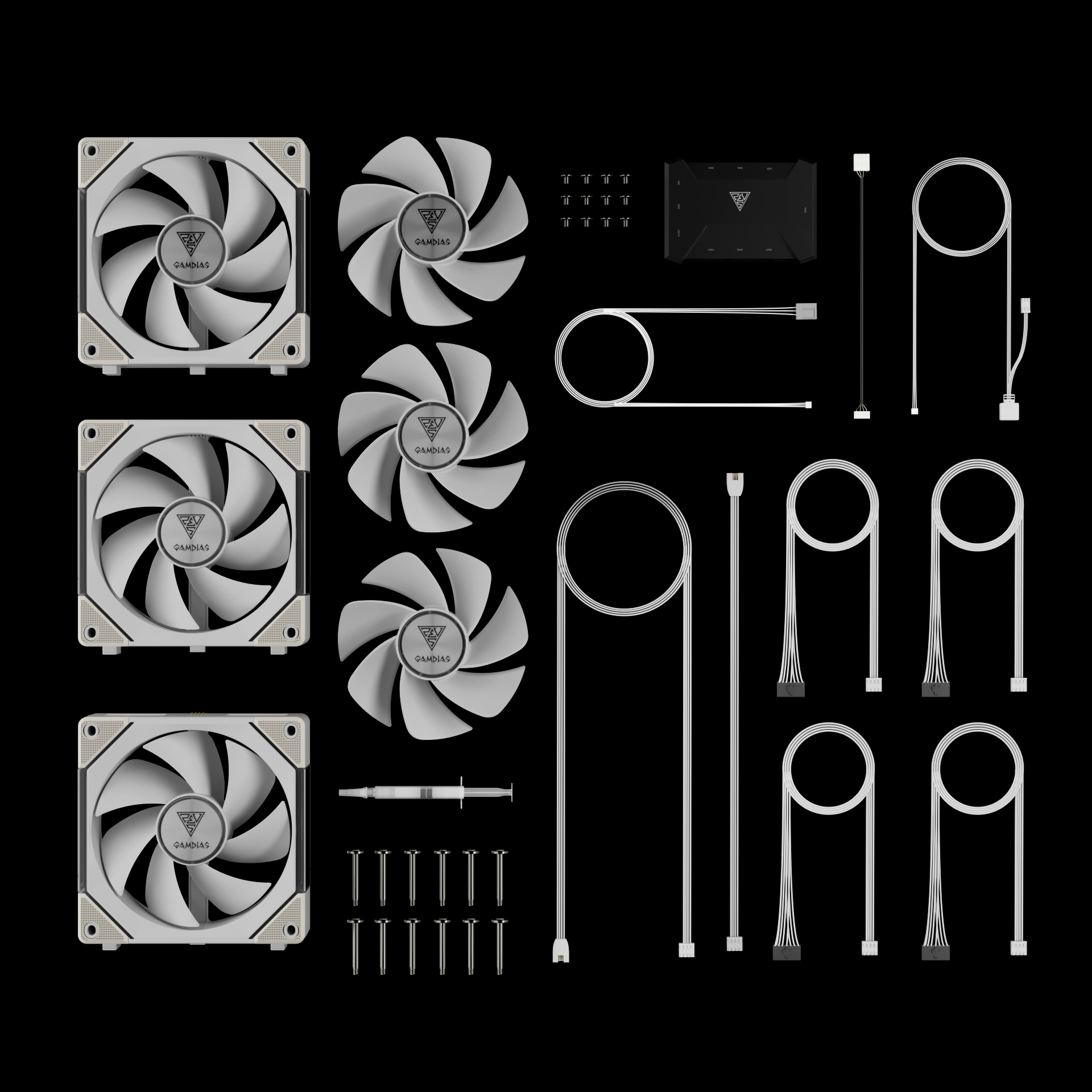 AEOLUS P2-1203U WH ARGB PWM 120mm Fan Pack | GAMDIAS