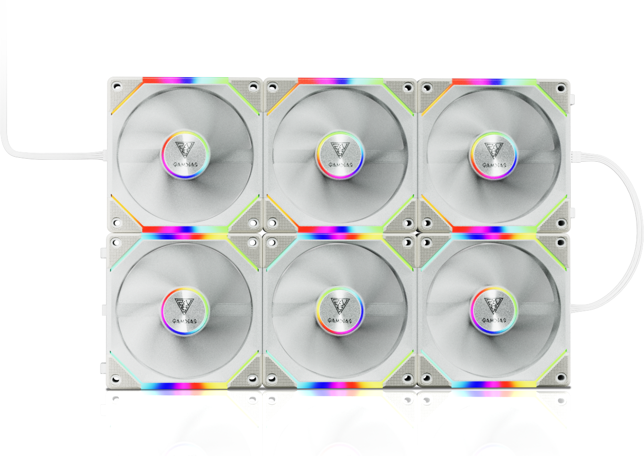 GAMDIAS ゲーミングファン AEOLUS P2-1203 30mm厚　8個 AEOLUS P2-1203 ARGB PWM 120mm Fan Pack | GAMDIAS