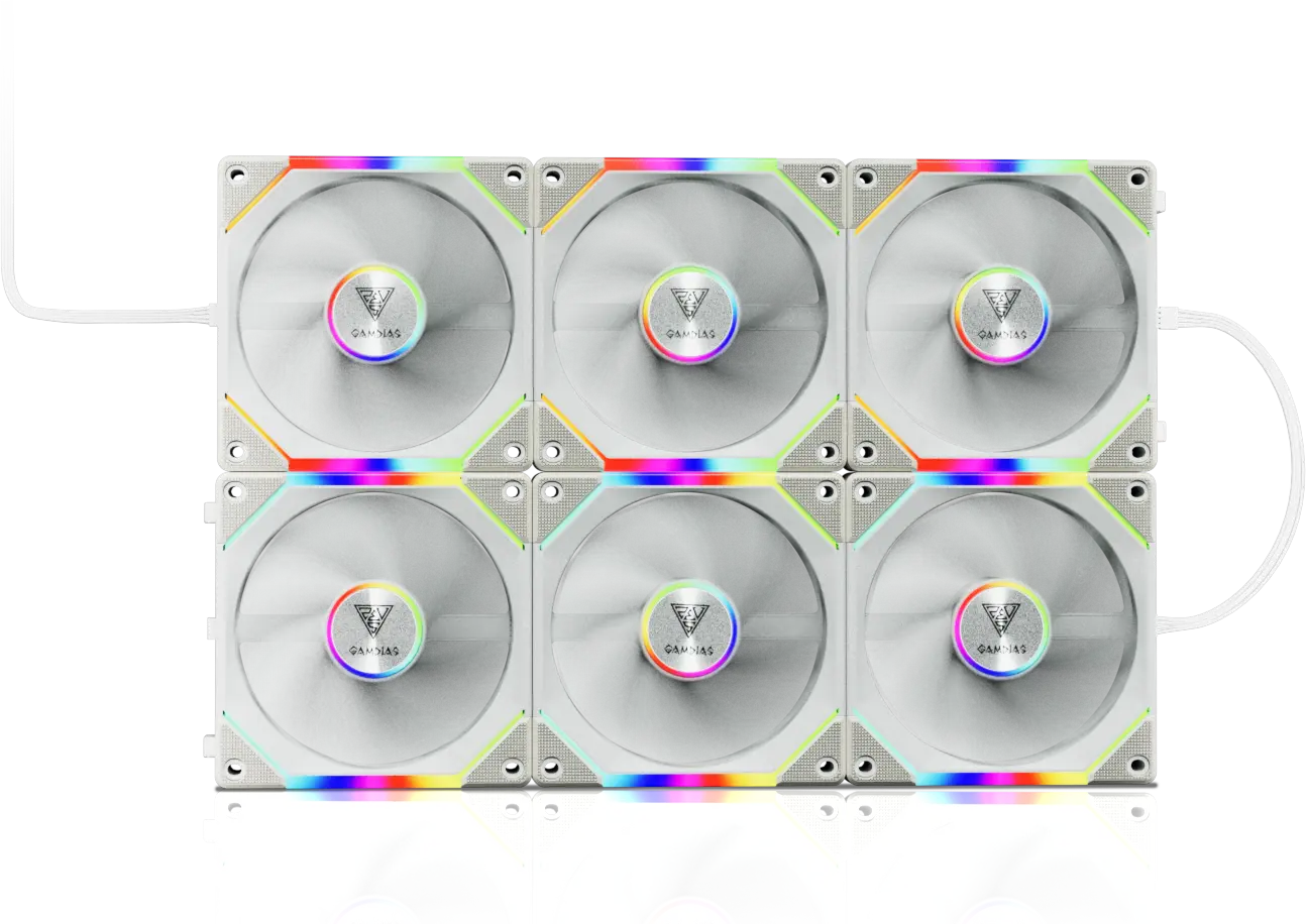 AEOLUS P2-1203U WH ARGB PWM 120mm Fan Pack | GAMDIAS