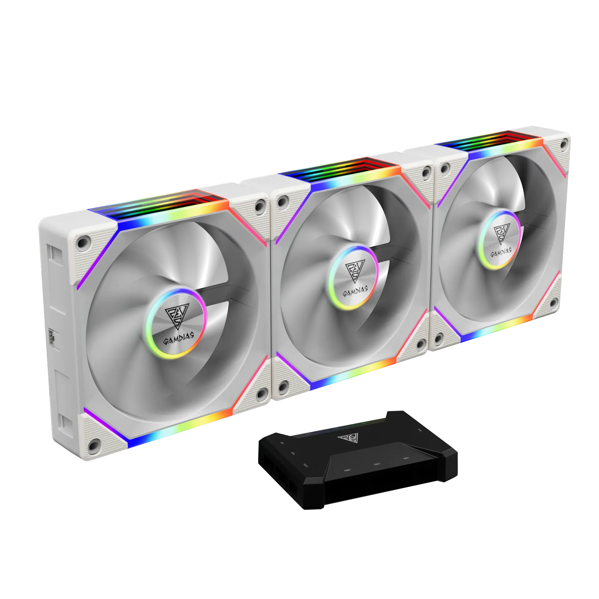 AEOLUS P2-1203U WH ARGB PWM 120mm Fan Pack | GAMDIAS