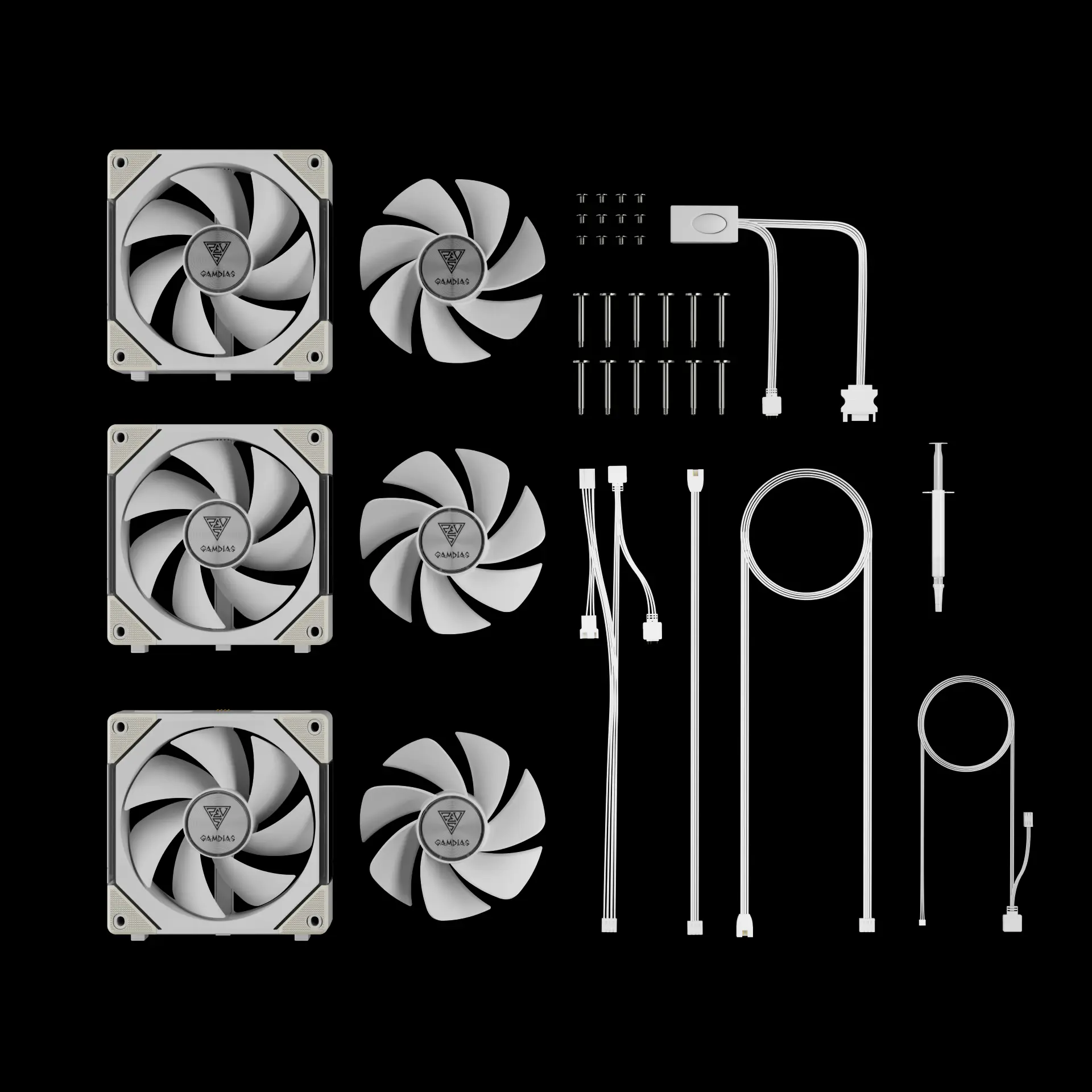 AEOLUS P2-1203 WH ARGB PWM 120mm Fan Pack | GAMDIAS