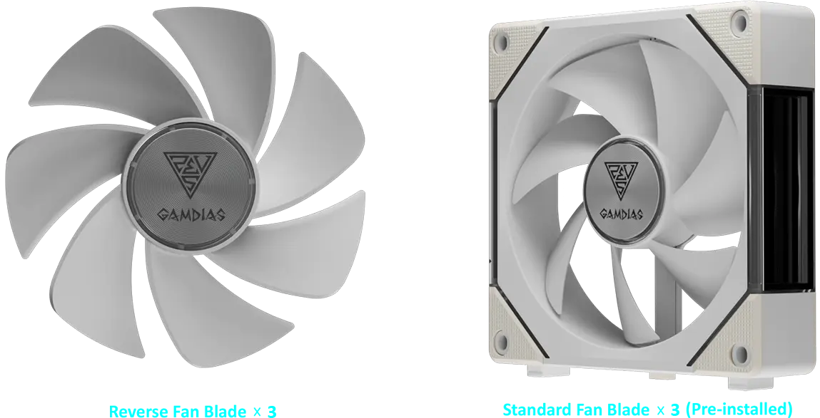AEOLUS P2-1203 WH ARGB PWM 120mm Fan Pack | GAMDIAS