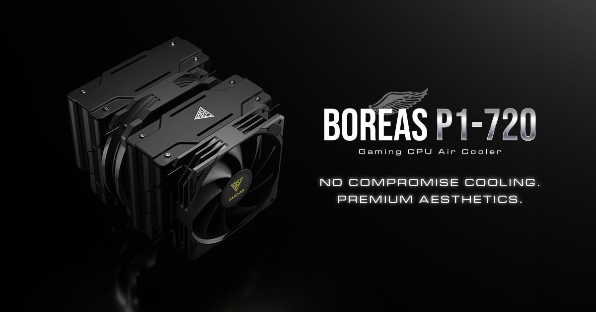 GAMDIAS LAUNCHES BOREAS P1-720 DUAL TOWER CPU AIR COOLER WITH