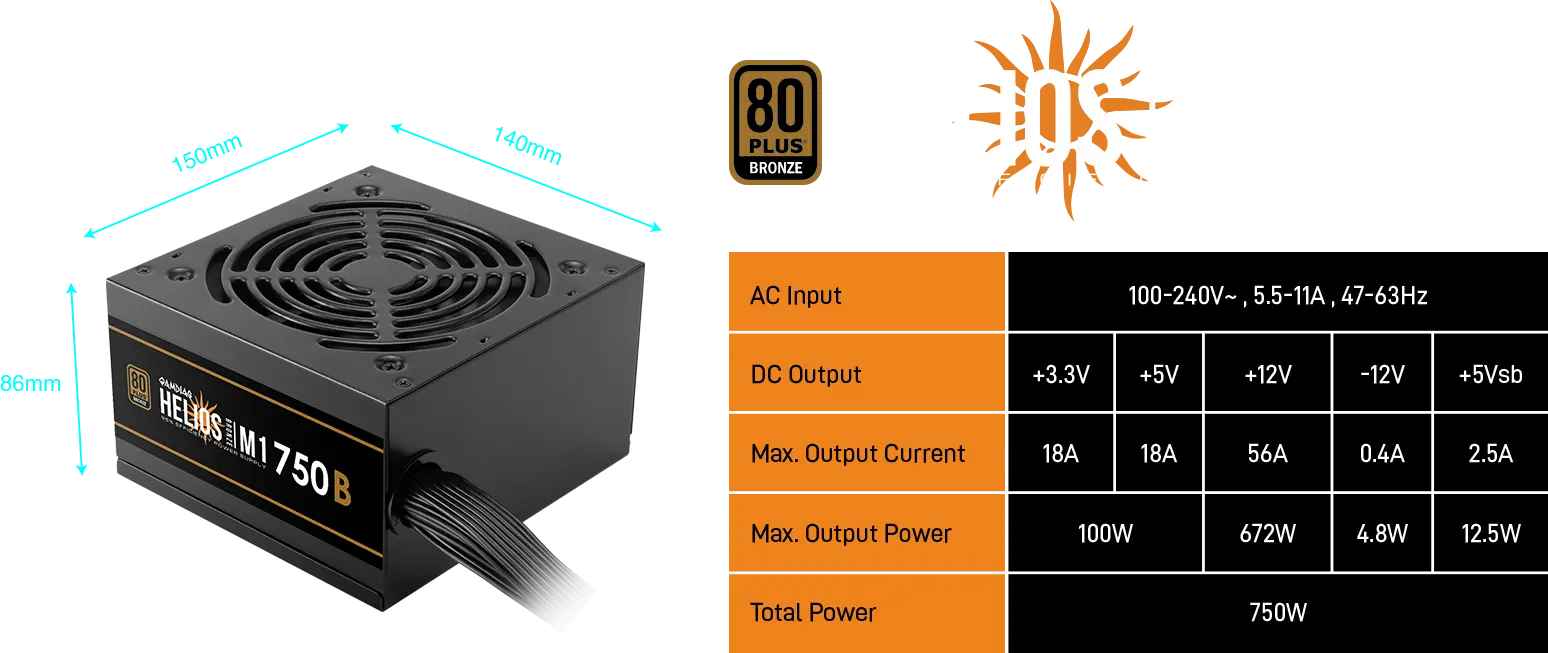 GAMDIAS HELIOS M1-750B 750W 7 HELIOS M1 750B IMG KeyFeature7